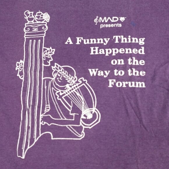 A Funny Thing Happened on the Way to the Forum Shirt Small Purple Burt Shevelov - Picture 1 of 10